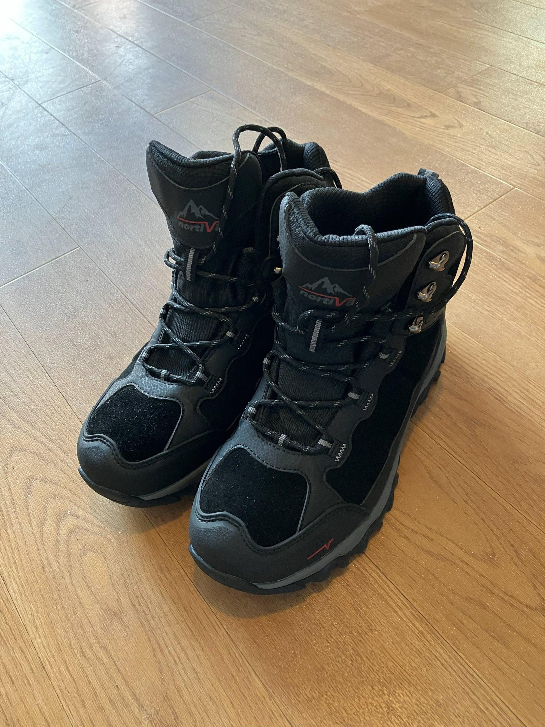 Ross's brand new walking boots ready for a training walk